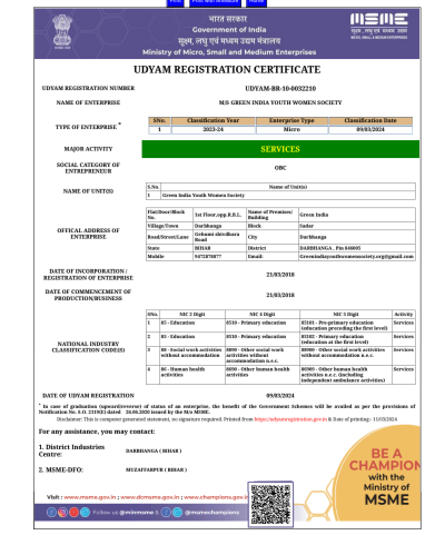 Green India Youth Women Society